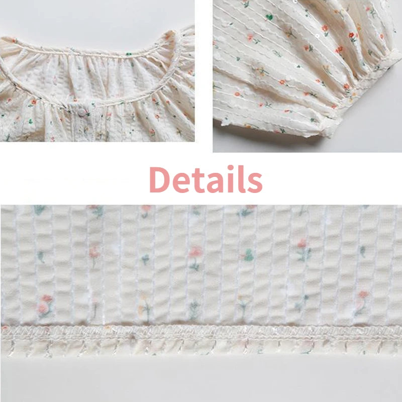 Women Blouses Floral Single Breasted O-neck Chiffon Patchwork Sweet Tender Elegant Lantern Sleeve Ulzzang Fairy Retro Shirts New