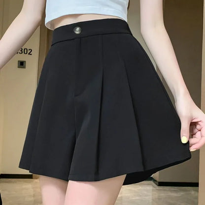 Short Pants for Woman To Wear Black Women's Shorts Loose Culotte Baggy Skirt Clothing Normal Elegant Casual Outfits XL Fashion