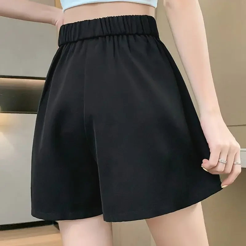Short Pants for Woman To Wear Black Women's Shorts Loose Culotte Baggy Skirt Clothing Normal Elegant Casual Outfits XL Fashion